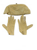 Gold lame clutch with gloves 10” x 5”