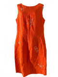 John Roberts Orange Linen Sheath Dress Size 12