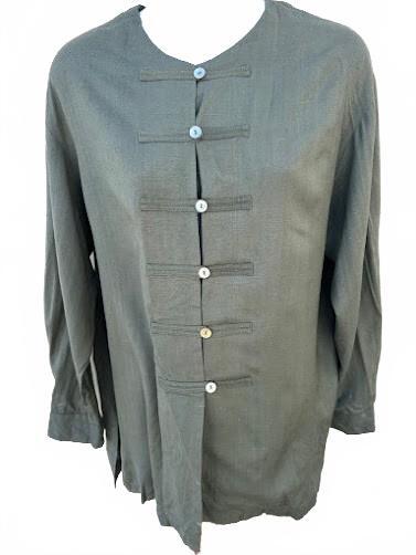 SilkLand 100% Silk Mandarin Button Blouse