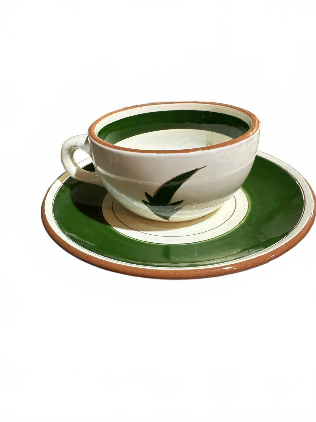 2 Stangl Thistle Cups & Saucers Hand Painted MCM