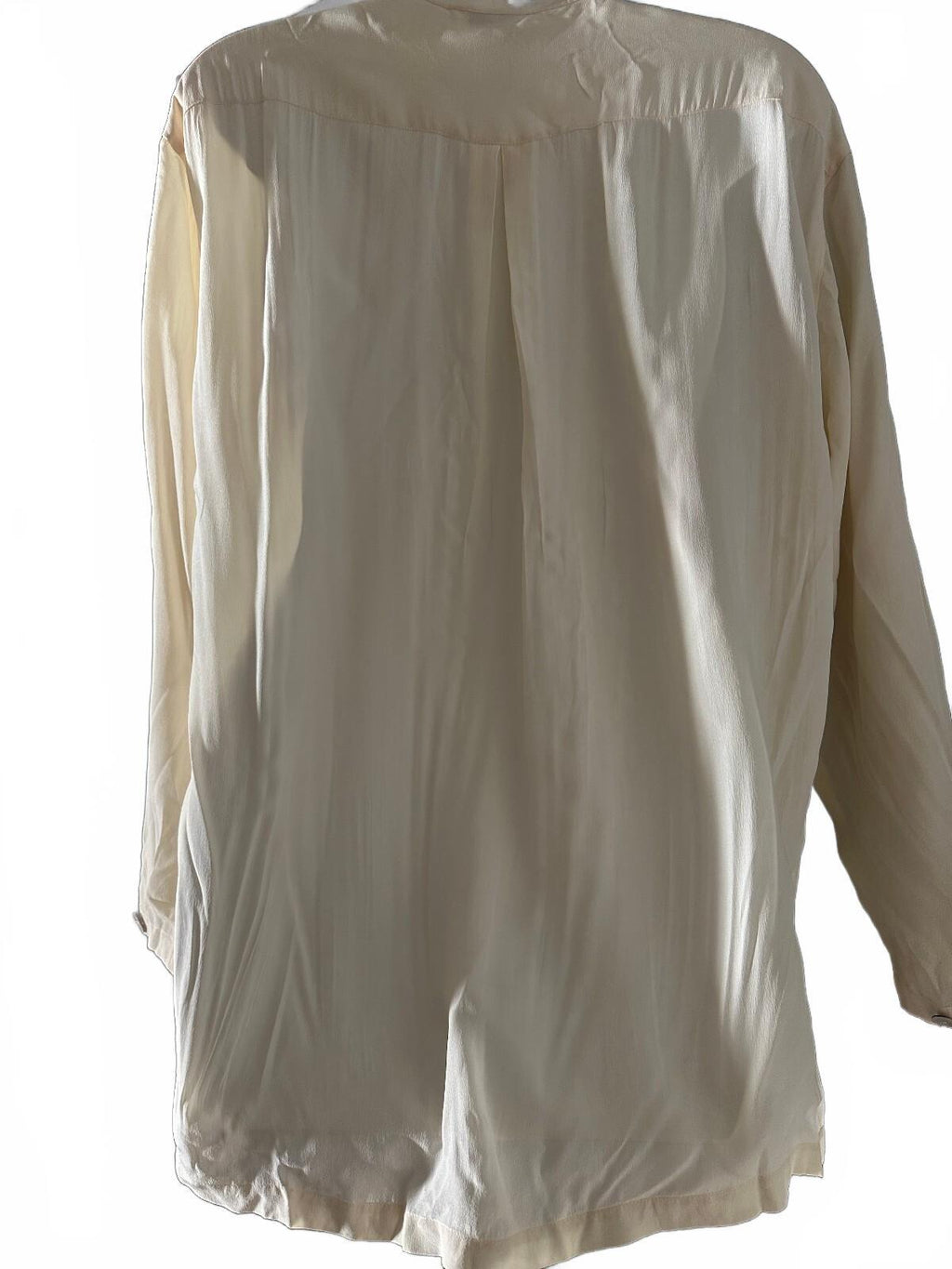 Casual Corner Cream 100% Silk Mandarin Blouse