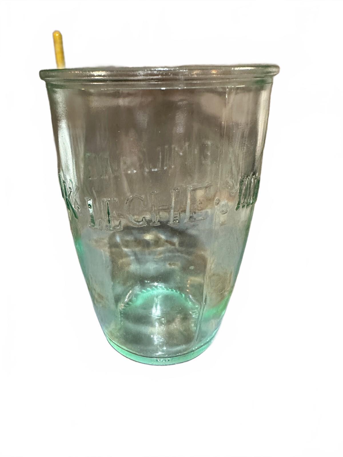 Vintage Italian Green Glass BECH-MILK Tumbler Italy