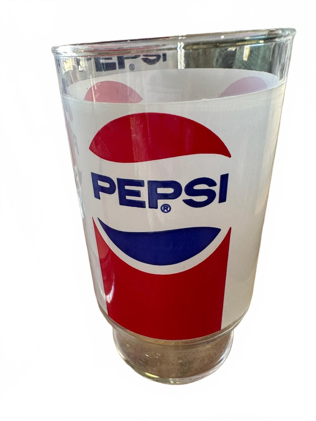 4 Vintage 1970s Pepsi-Cola Red White Blue Glasses