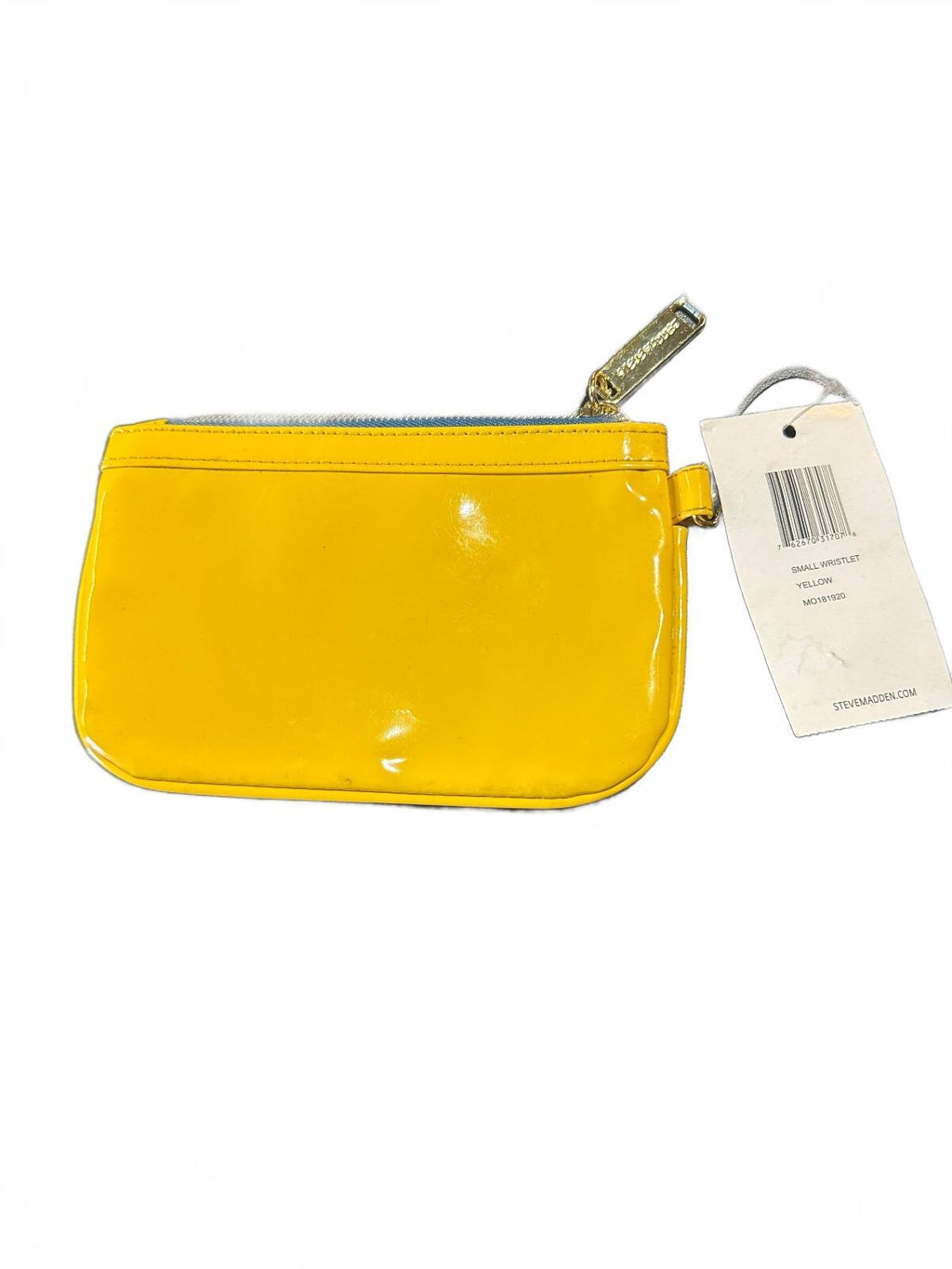 Steve Madden Yellow Patent Wristlet Pouch NWT