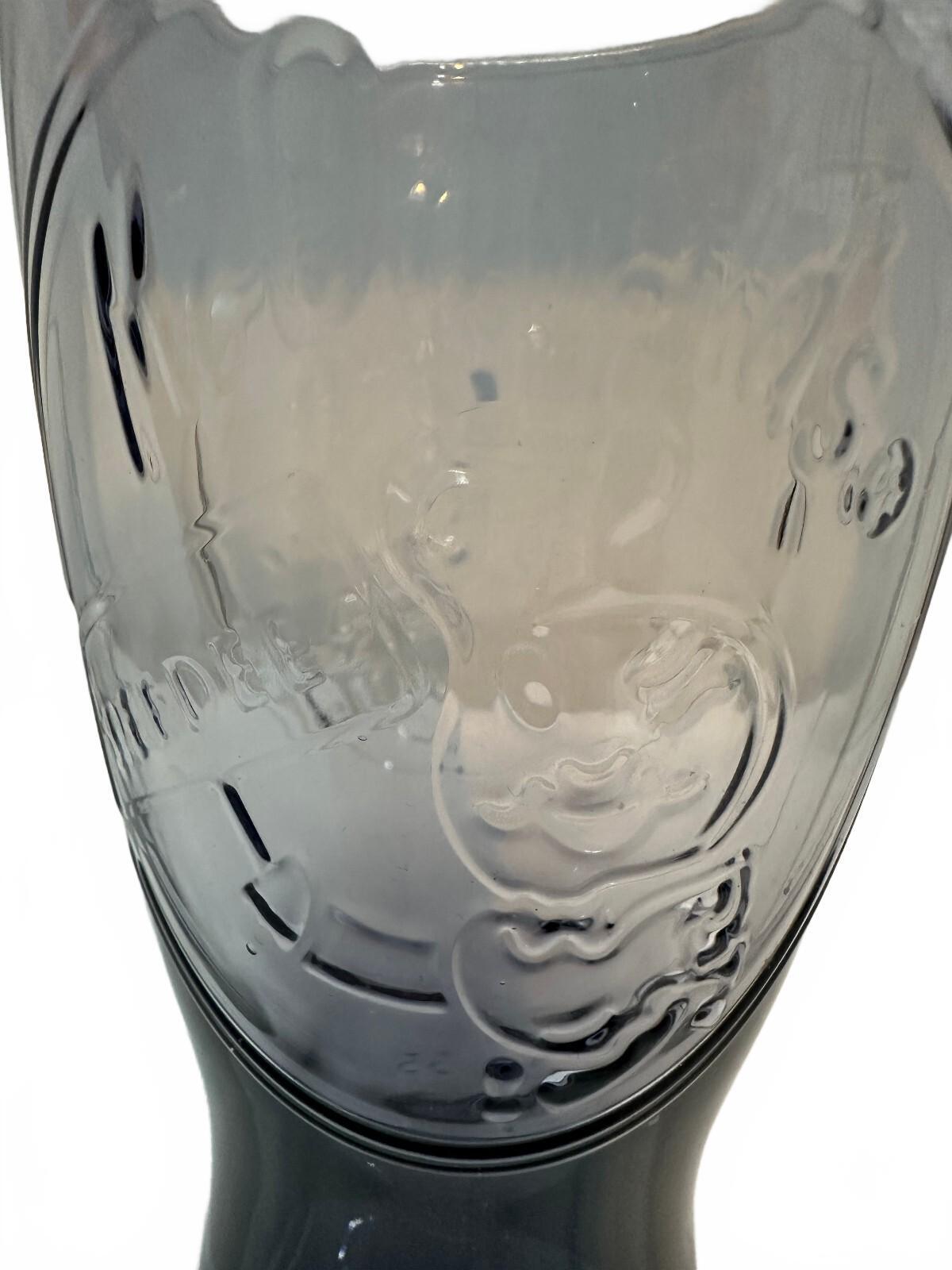 3 McDonald’s 1997 Embossed Glasses Purple Green Clear
