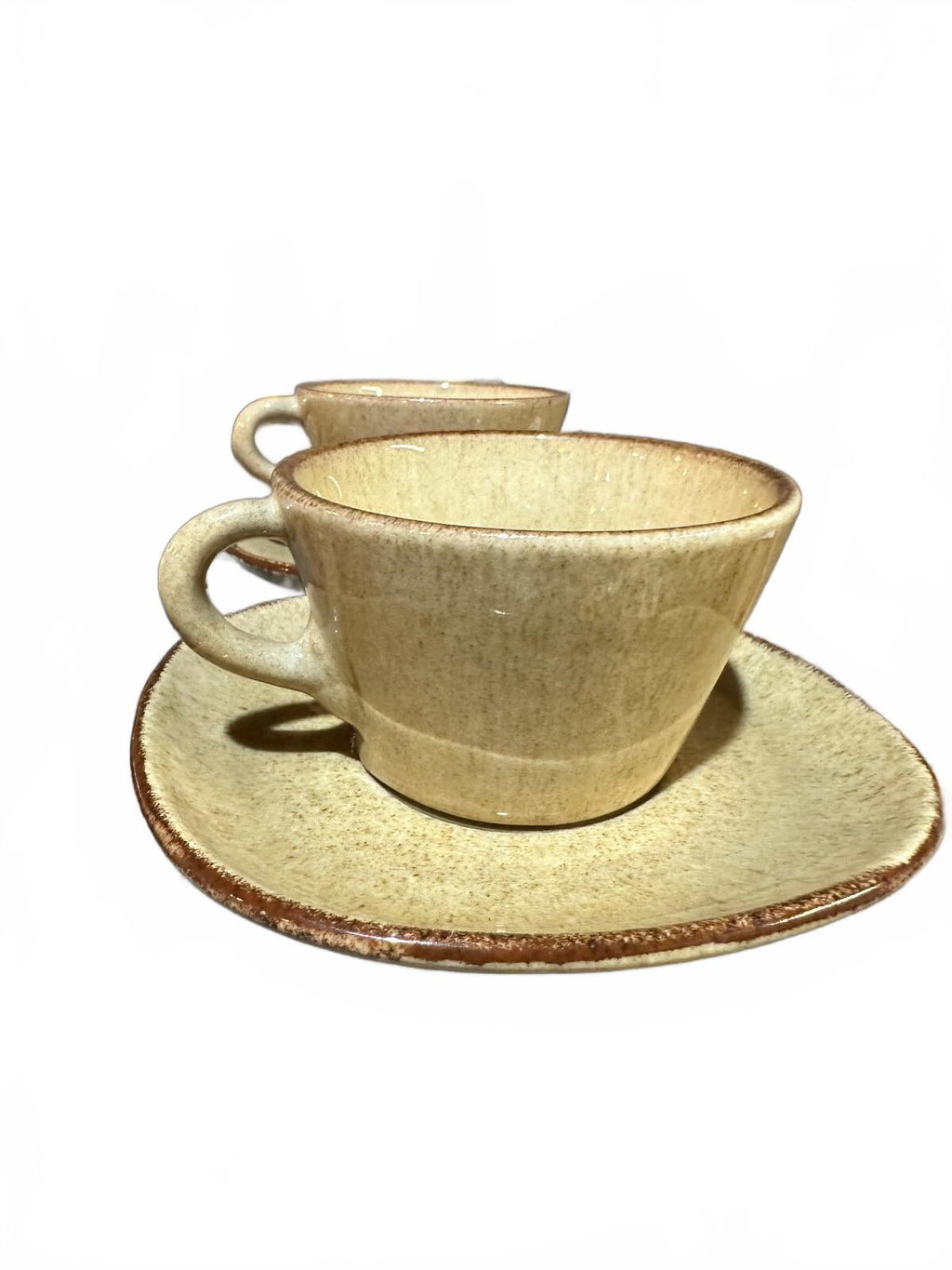 4 Vintage Signed Studio Pottery Cups & Saucers