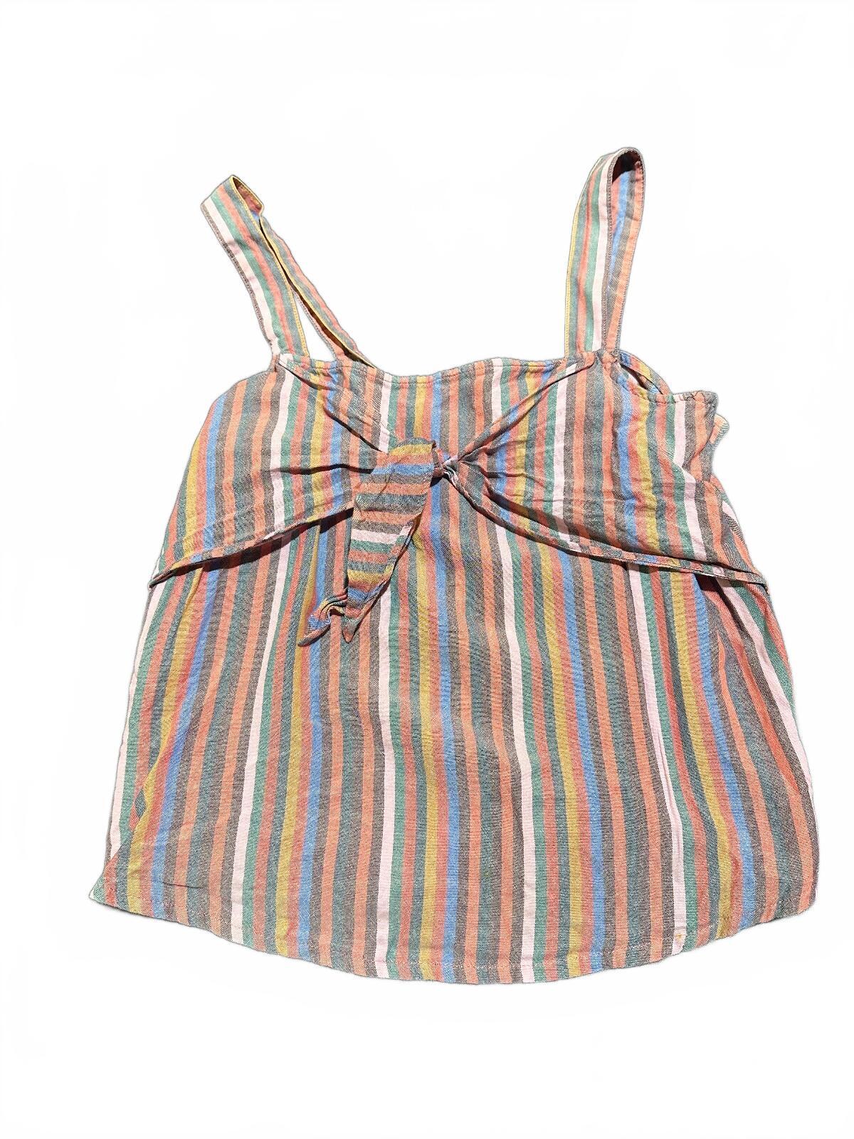 Madewell Rainbow Stripe Tie Front Cami Top Size 6