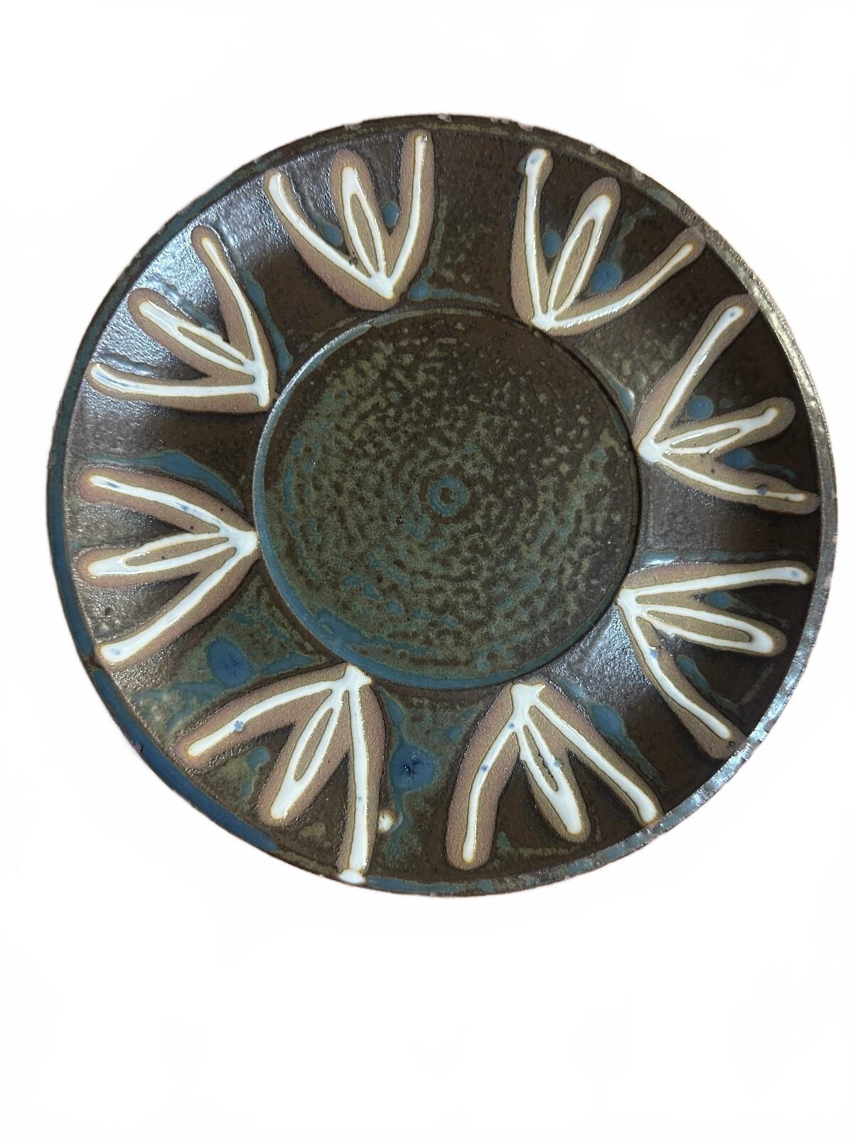 Vintage Studio Pottery Plates Set of 4 Handmade 7.5"