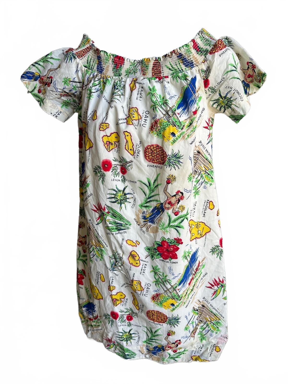 J.Crew Hawaiian Print Off Shoulder Dress Size 2