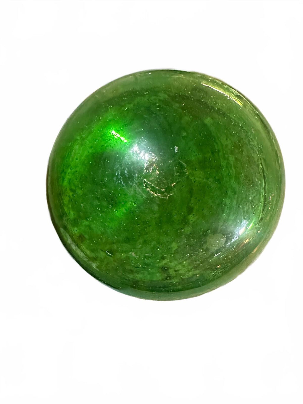 Vintage Hand Blown Green Glass Bowl 5"
