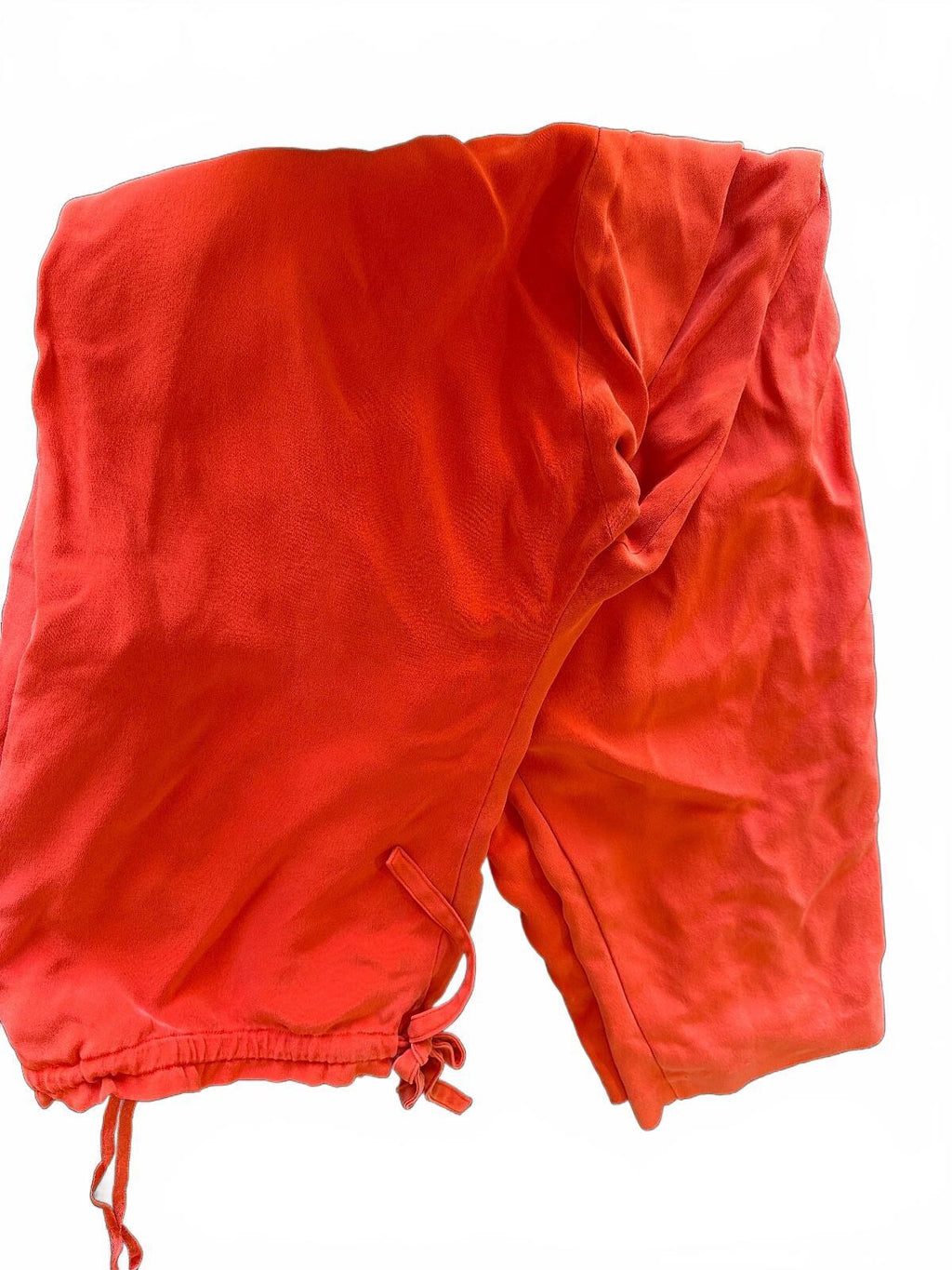 Vintage Ellen Tracy Orange Silk Drawstring Pants