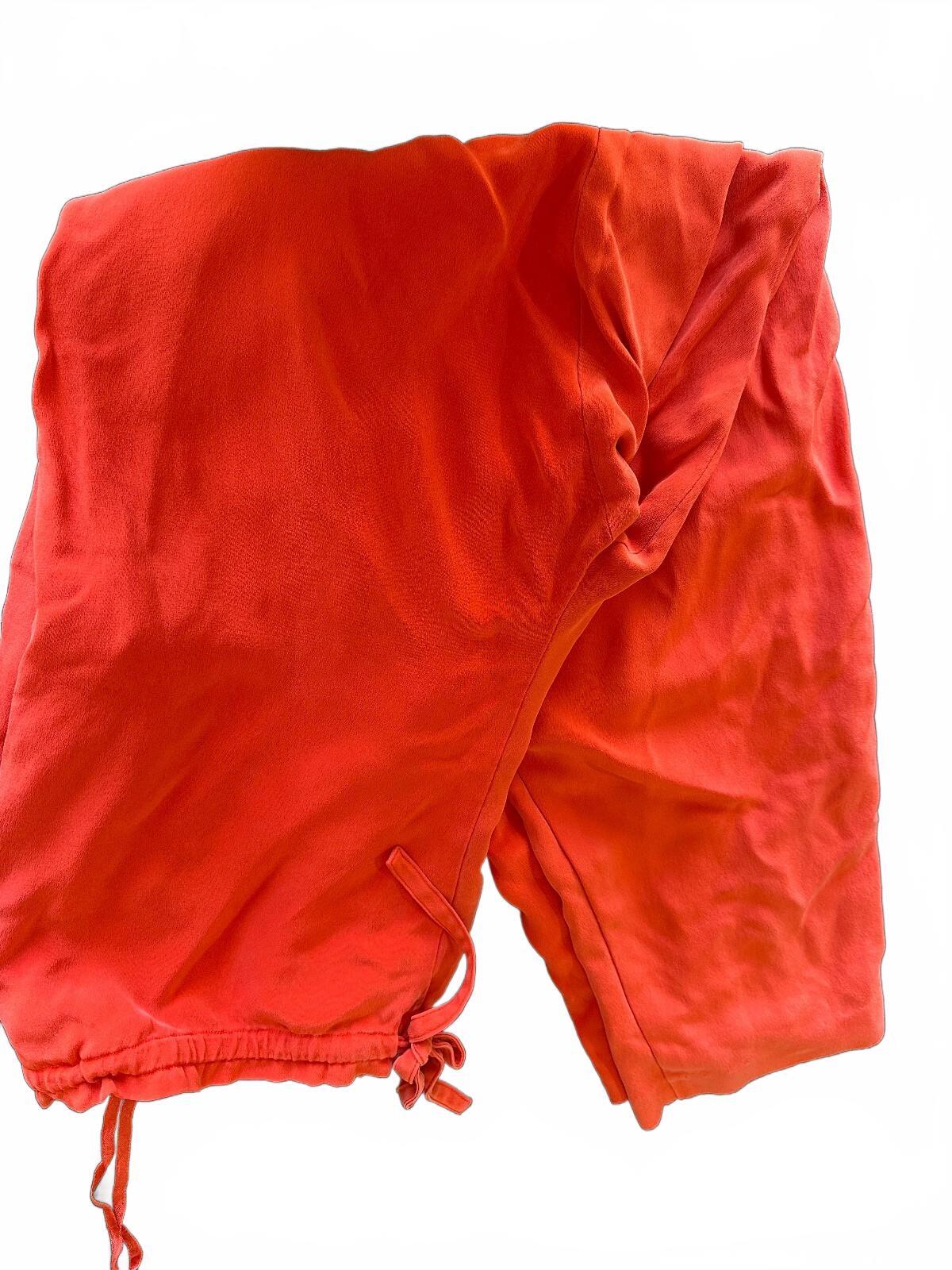 Vintage Ellen Tracy Orange Silk Drawstring Pants