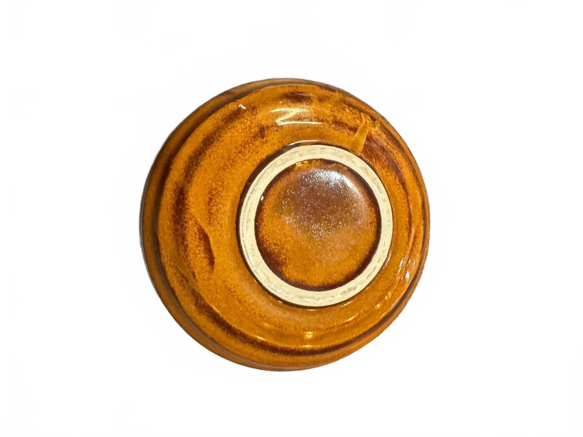 Vintage Hand Thrown Brown Glazed Stoneware Bowl