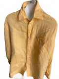 Façonnable 100% Linen Peach Button Shirt M