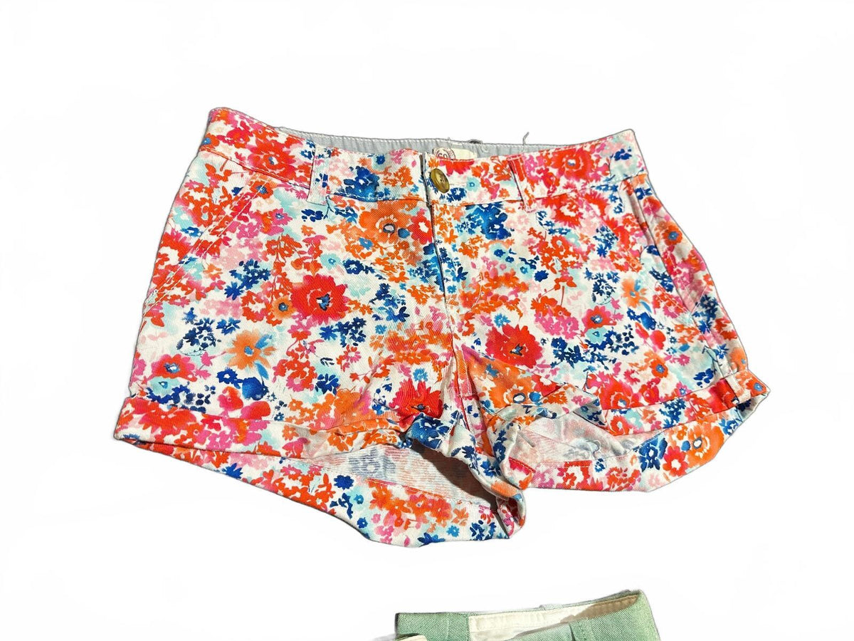 SO Junior Girls Floral Print Shorts Size 5 Cotton Stretch
