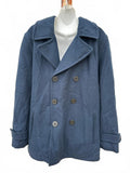 Lands' End Navy Blue Wool Blend Peacoat Size L