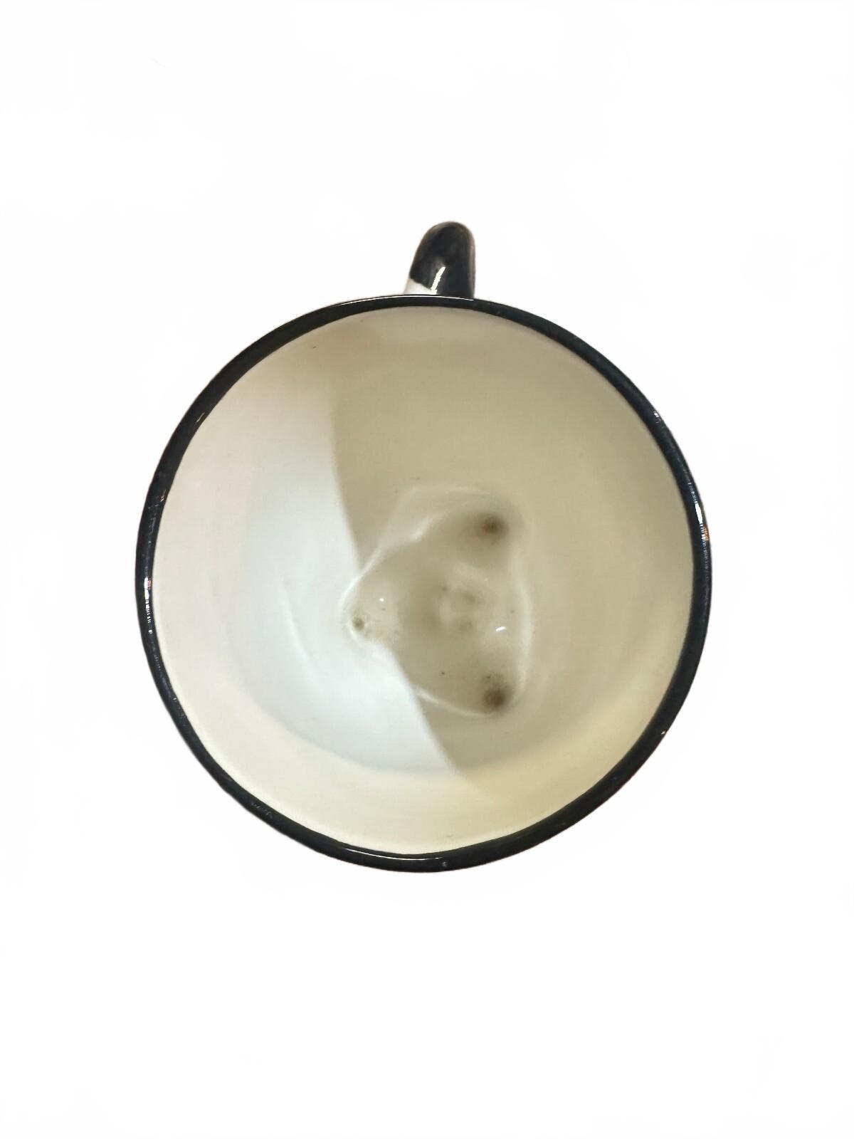 Vintage Cow Udder Mug Black White Ceramic 3 Legged