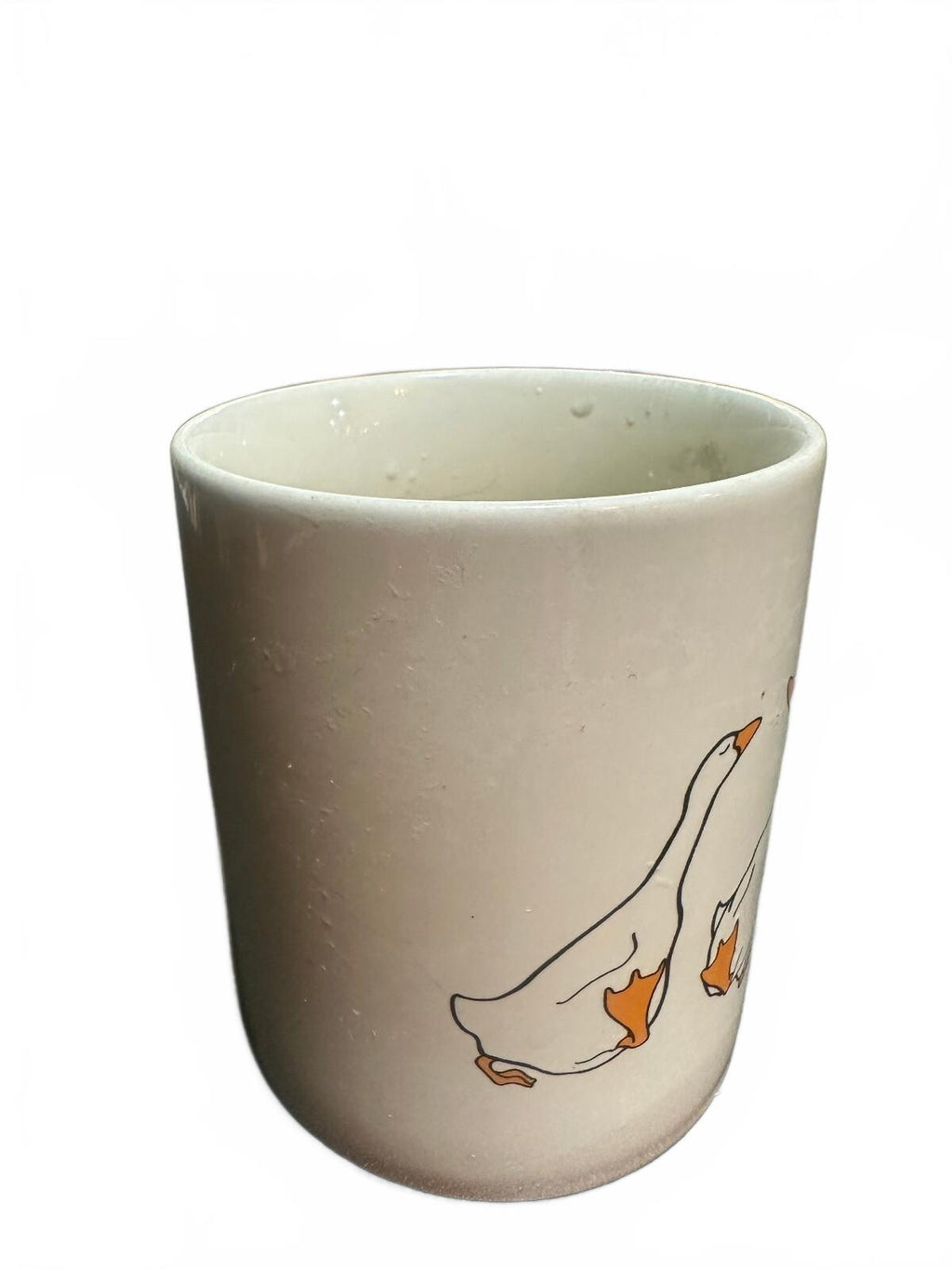 Vintage Flower Market White Geese Ceramic Mug
