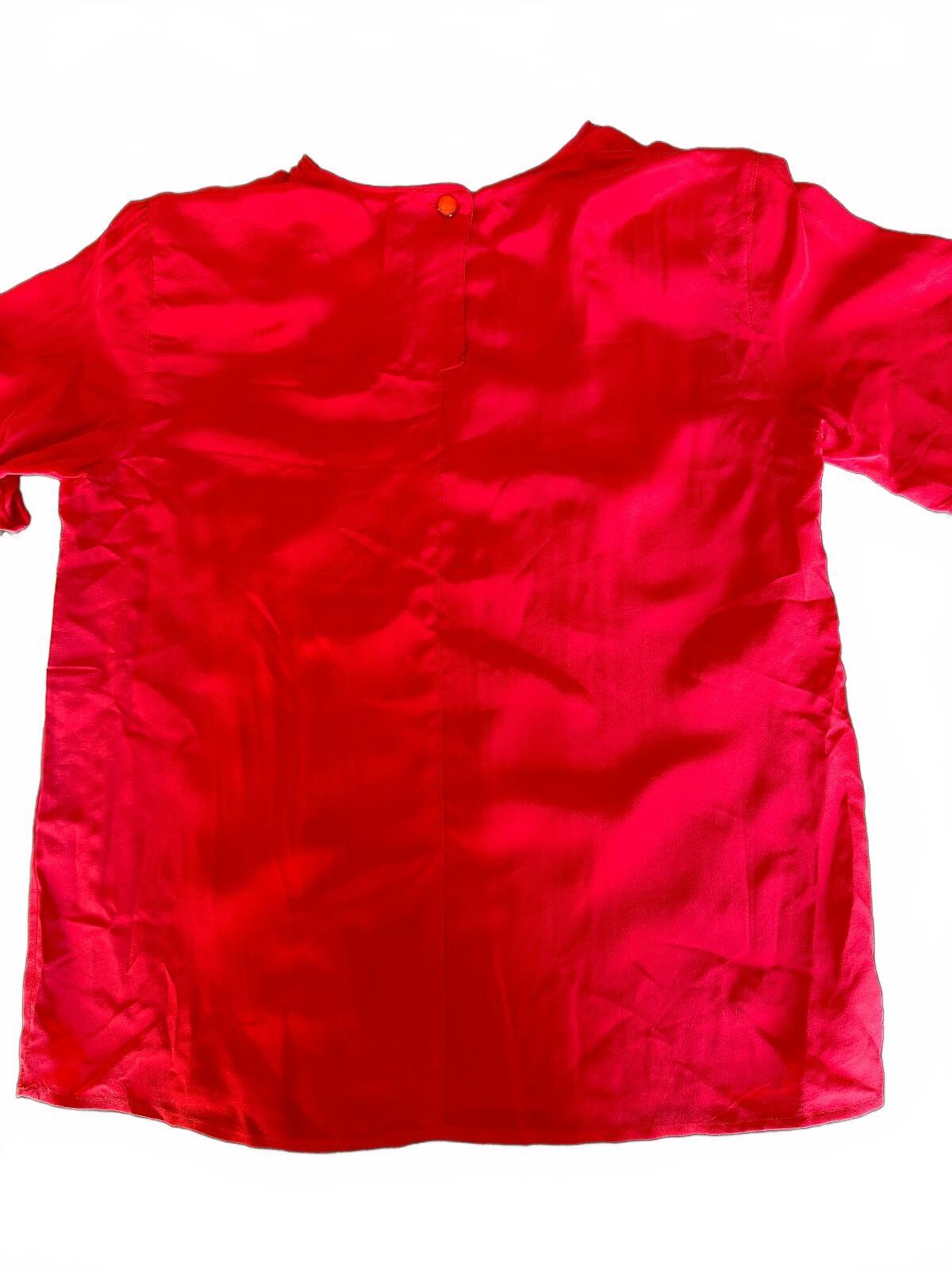 NWT Jennifer Moore Petites Red Silk Blouse P