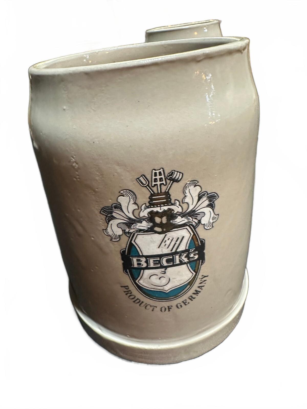 8 Vintage Beck's German Stoneware Beer Steins 5"