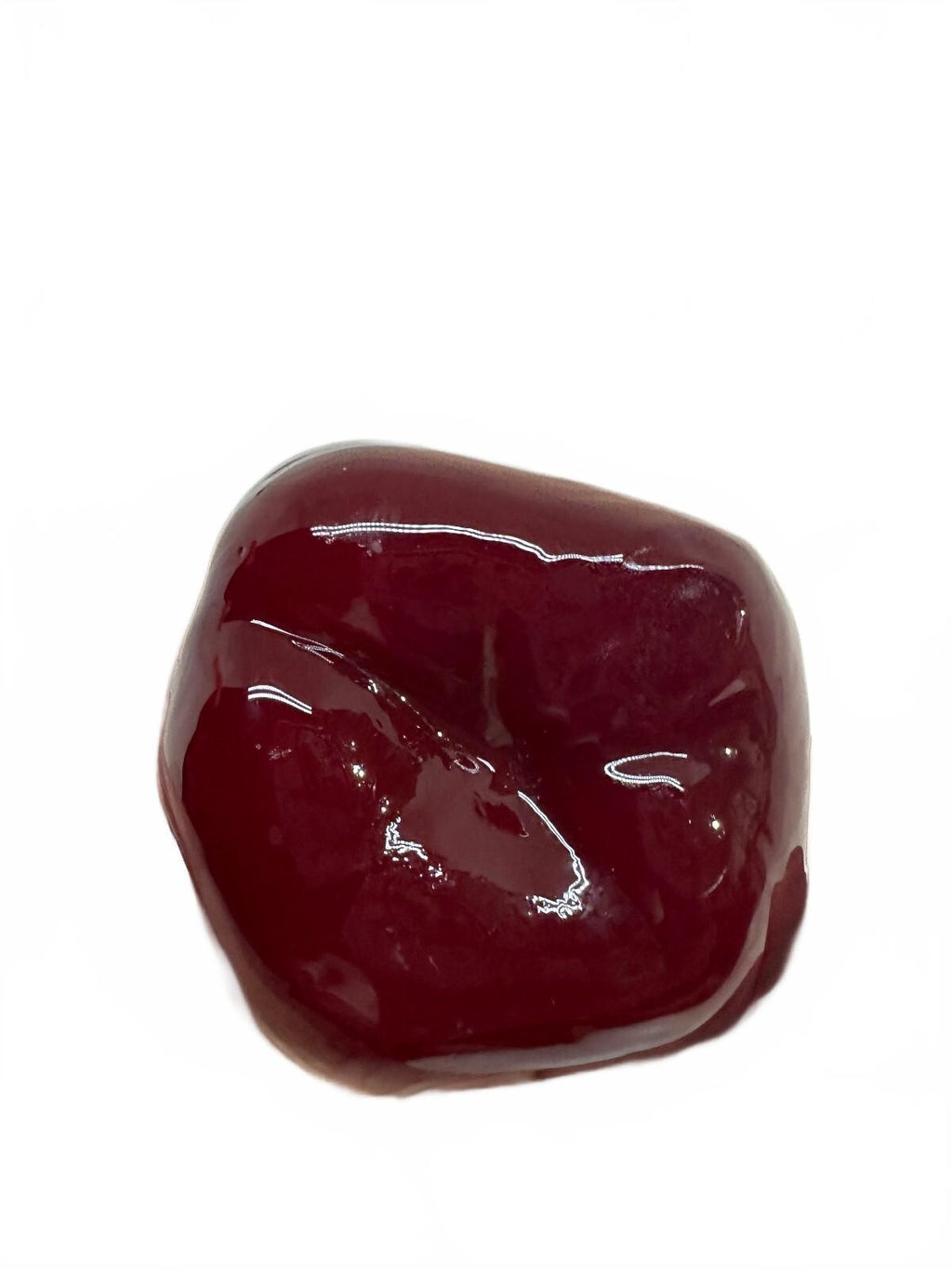 Red Hand Blown Art Glass Apple Paperweight Green Leaf
