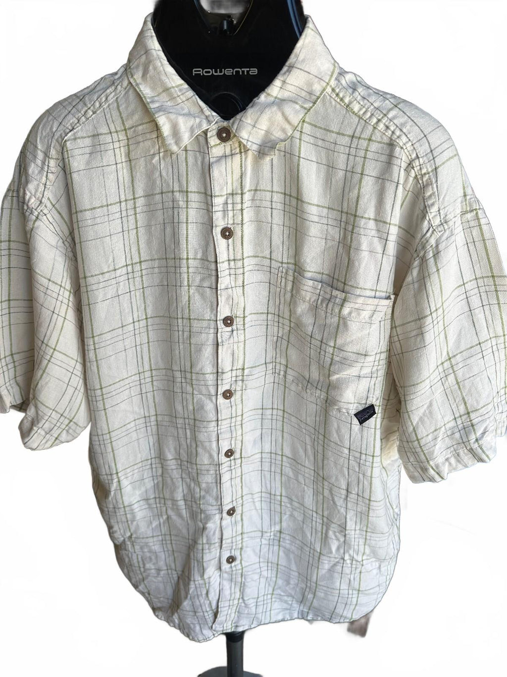 Patagonia Hemp Windowpane Shirt Men's L