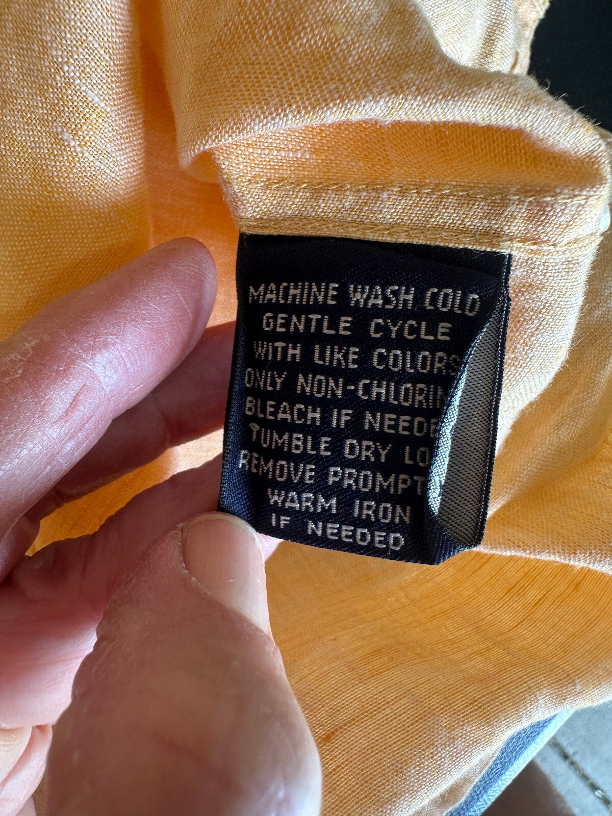 Façonnable 100% Linen Peach Button Shirt M
