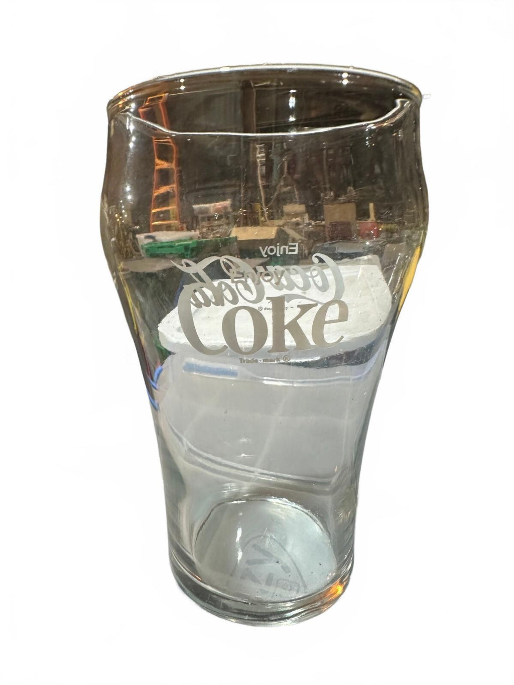 3 Coca-Cola Coke Glasses Vintage Green Clear Tumblers
