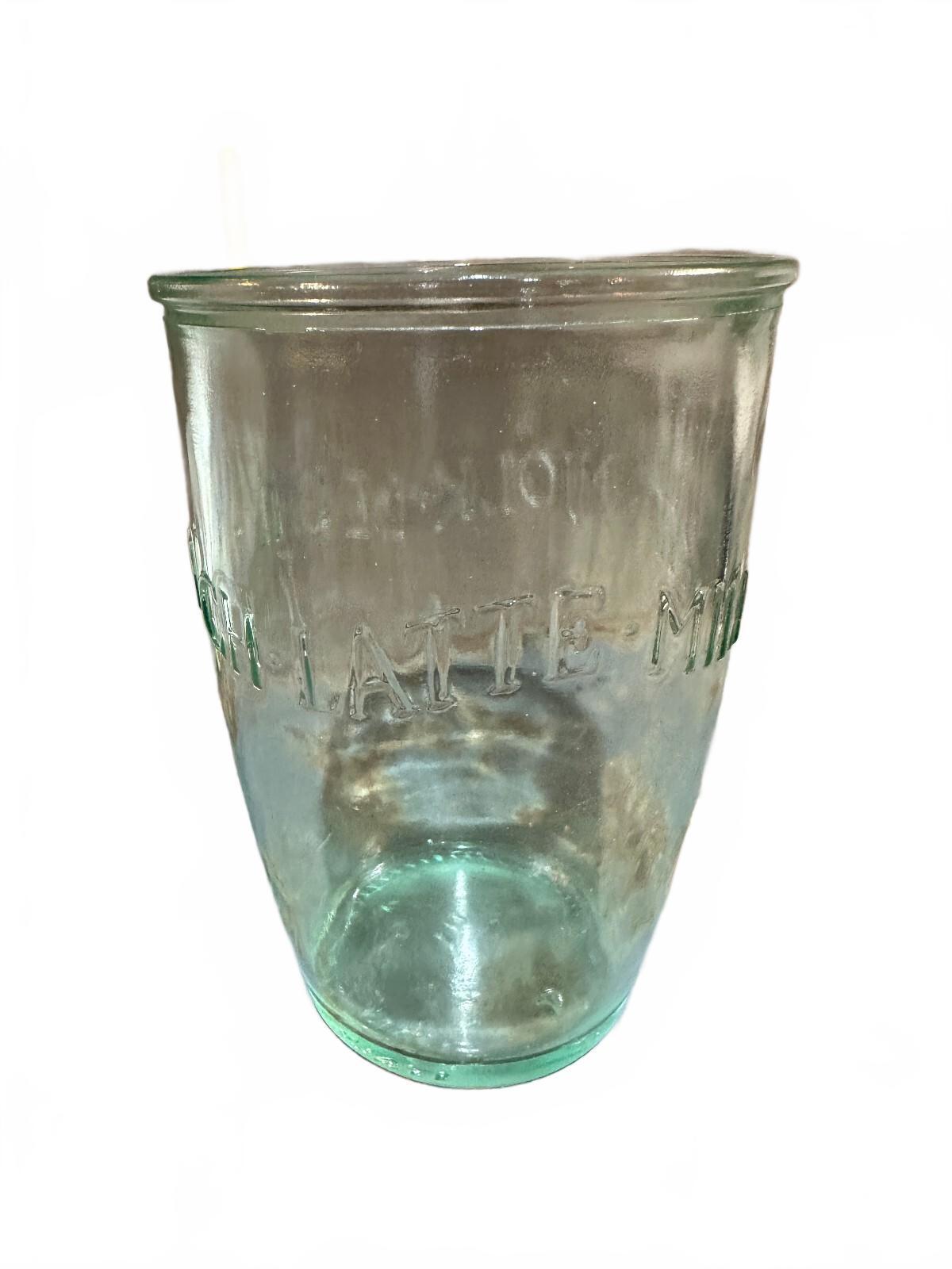 Vintage Italian Green Glass BECH-MILK Tumbler Italy