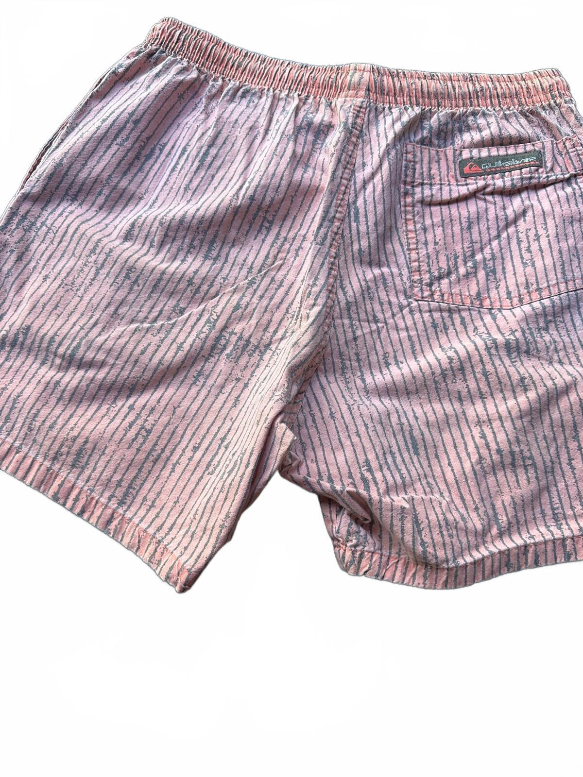 Quiksilver Pink Gray Striped Swim Trunks 28