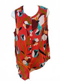Sigrid Olsen 100% Linen Floral Sleeveless Top