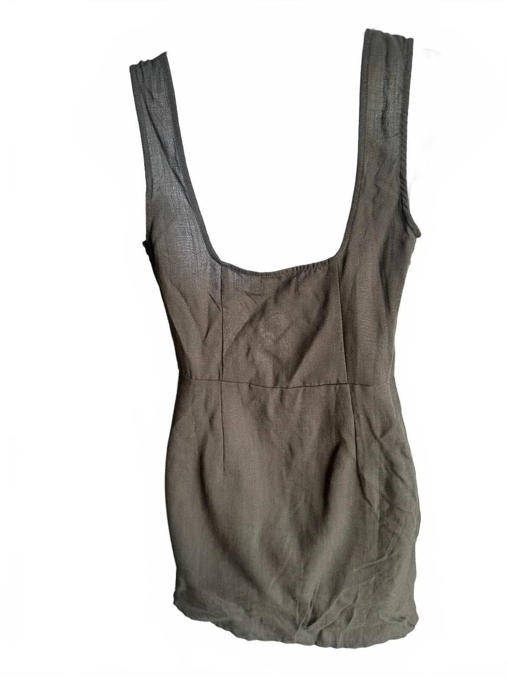 Nasty Gal Khaki Button Front Mini Dress US 2 NWT