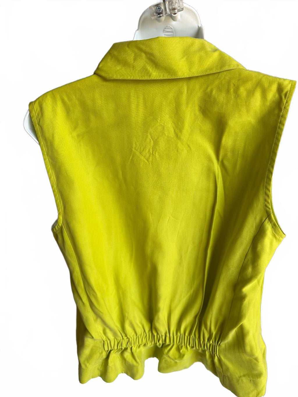 Peter Martin Chartreuse Silk Sleeveless Blouse M