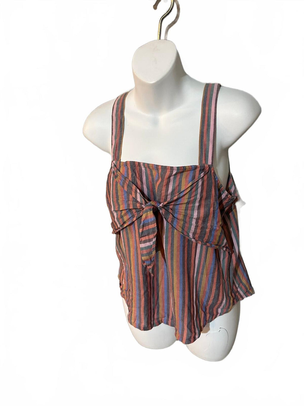 Madewell Rainbow Stripe Tie Front Cami Top Size 6