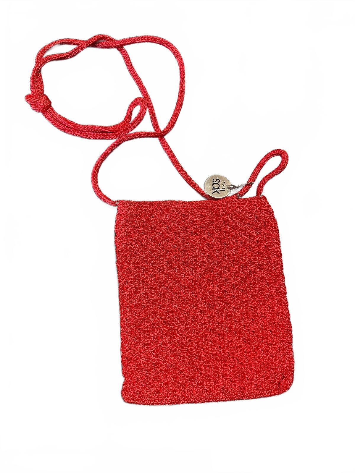 The Sak Red Crochet Mini Crossbody Phone Bag