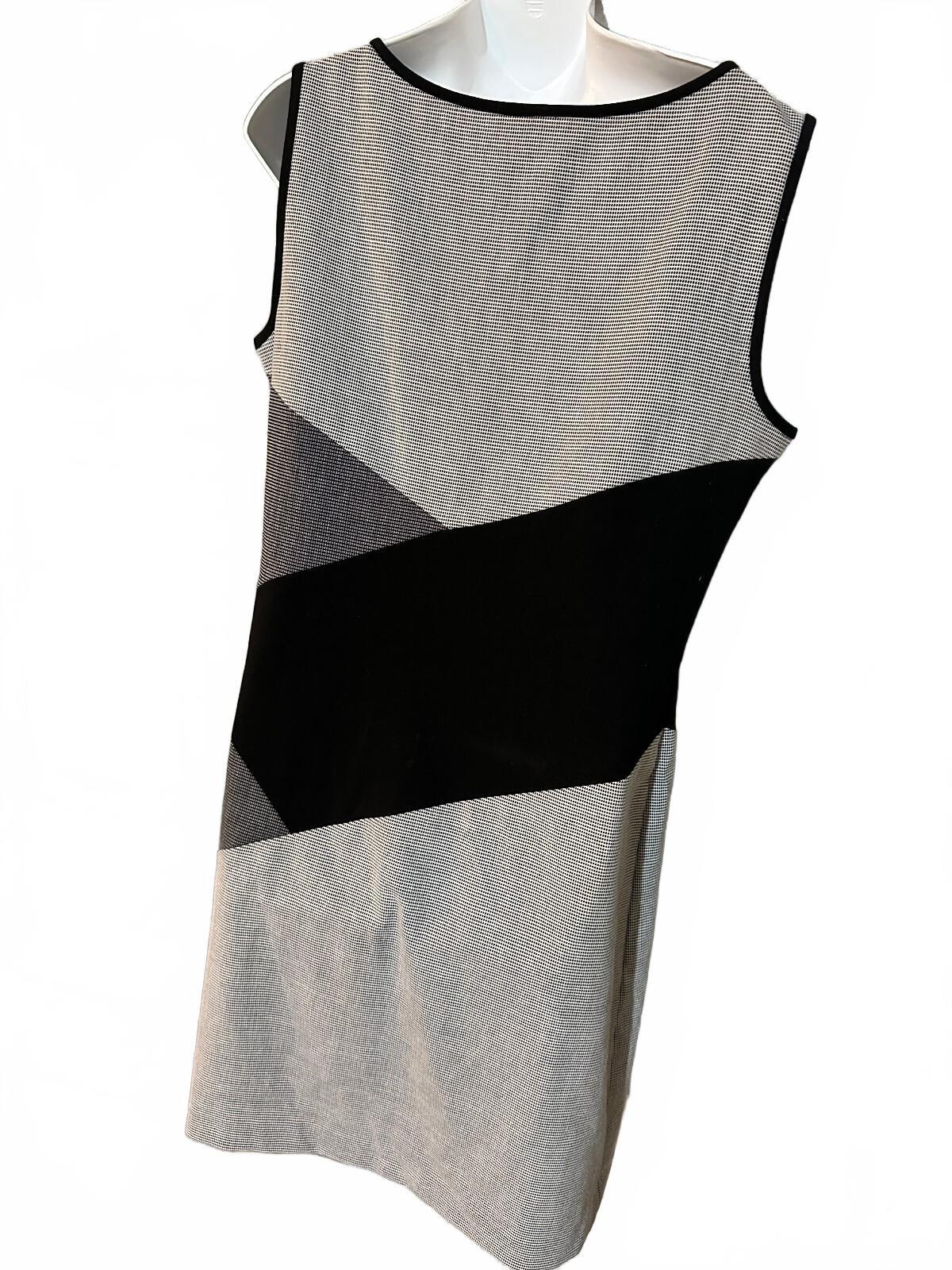 Nine West Black White Sheath Dress Size 14