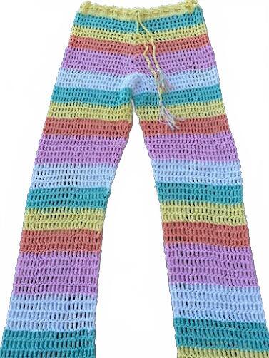 Hot & Delicious Crochet Stripe Knit Pants