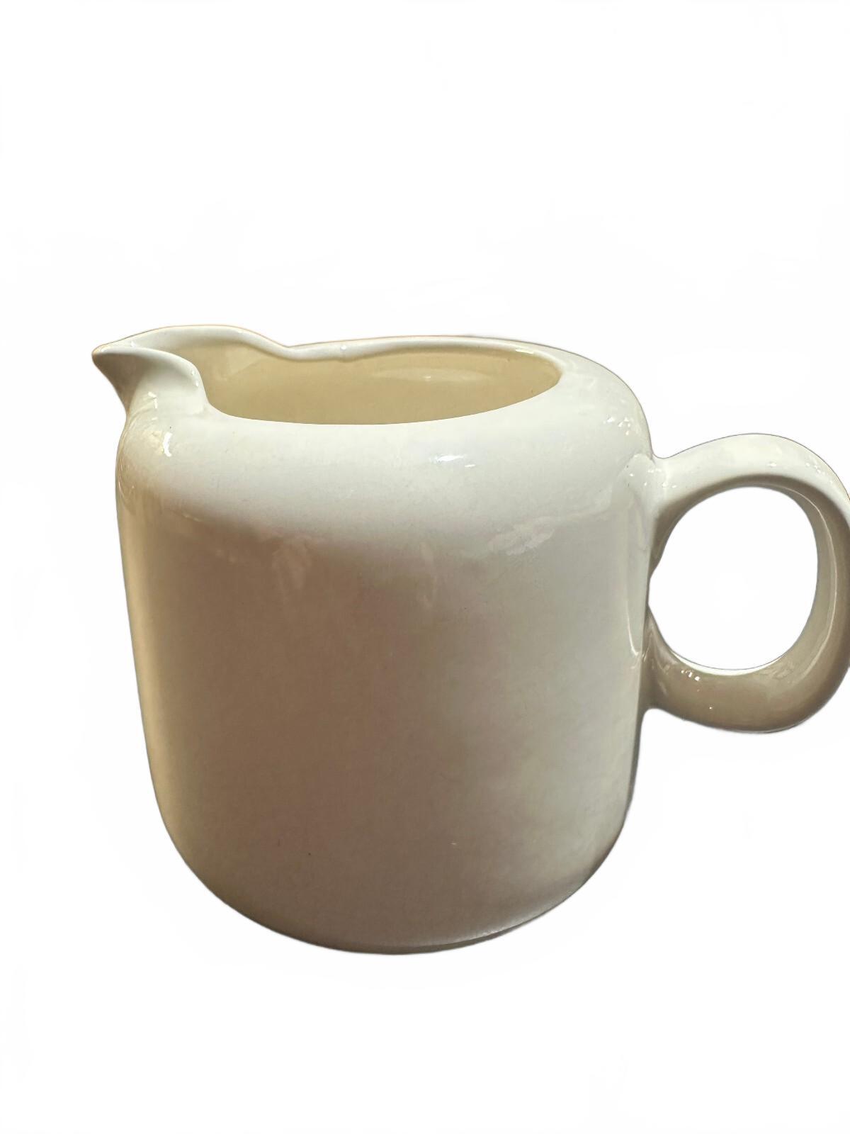 Vintage Cream Ceramic Creamer Pitcher Round Handle