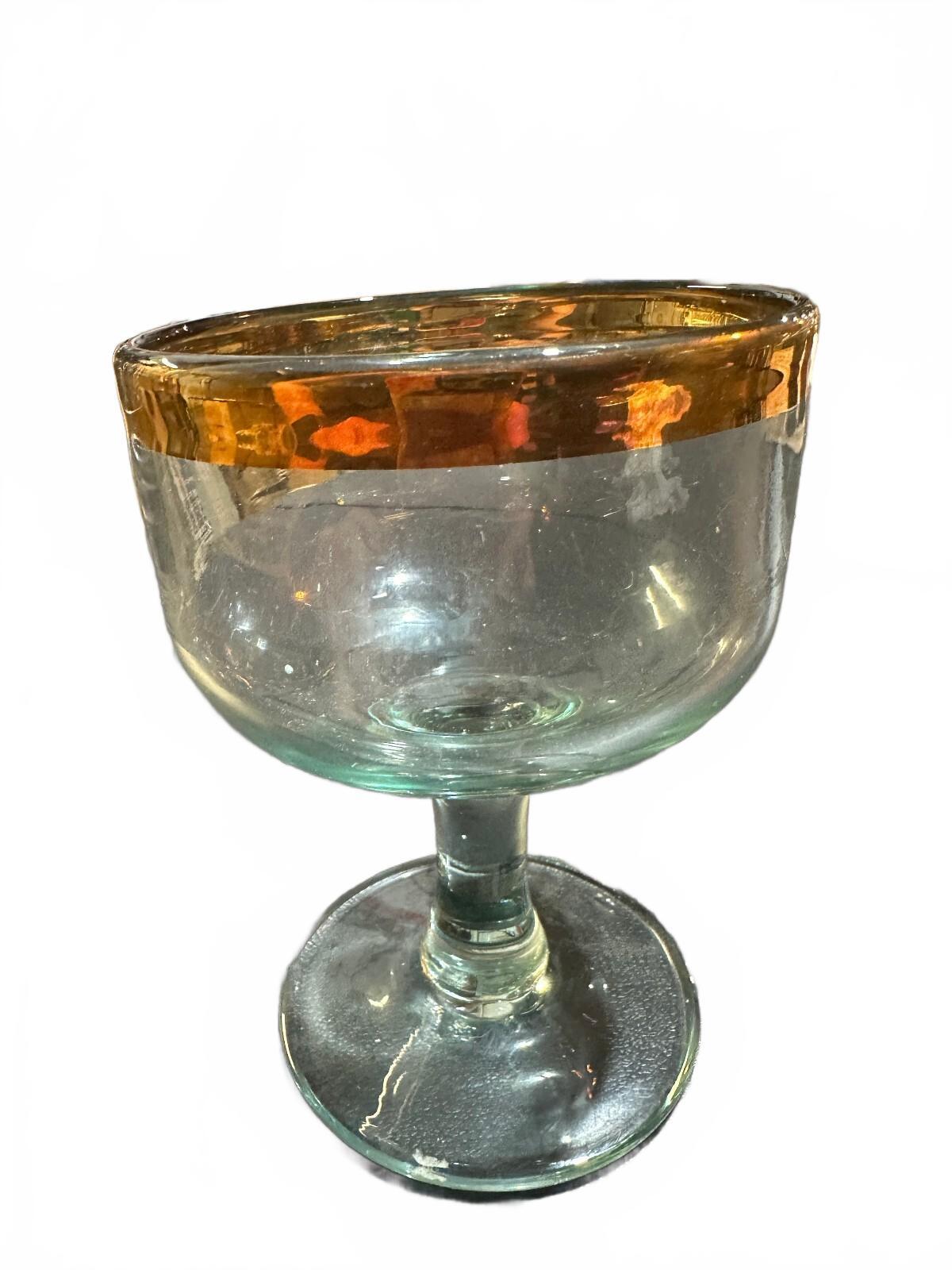 Vintage Gold Band Footed Sherbet Dessert Glass 4.75"