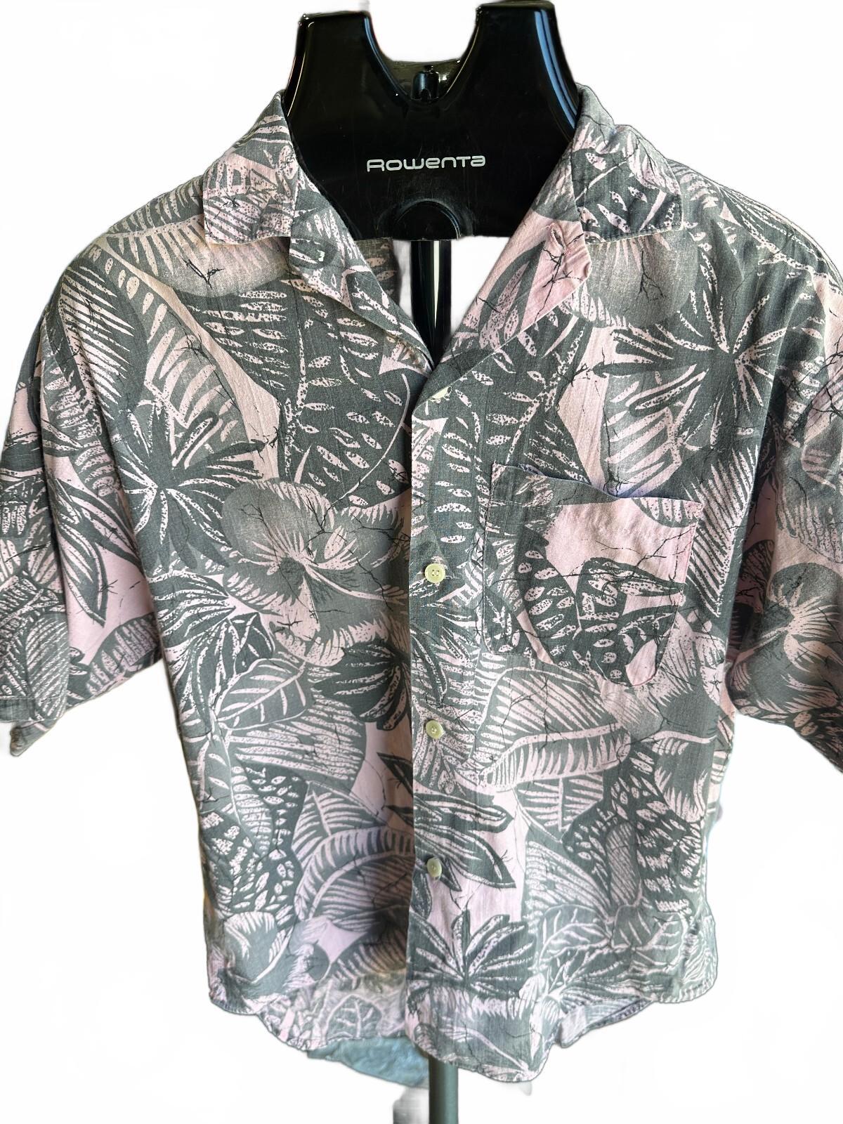 BonHomme Tropical Camp Shirt Pink Gray Medium