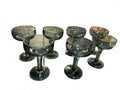 Vintage Smoky Green Champagne Sherbet Glasses Set of 7