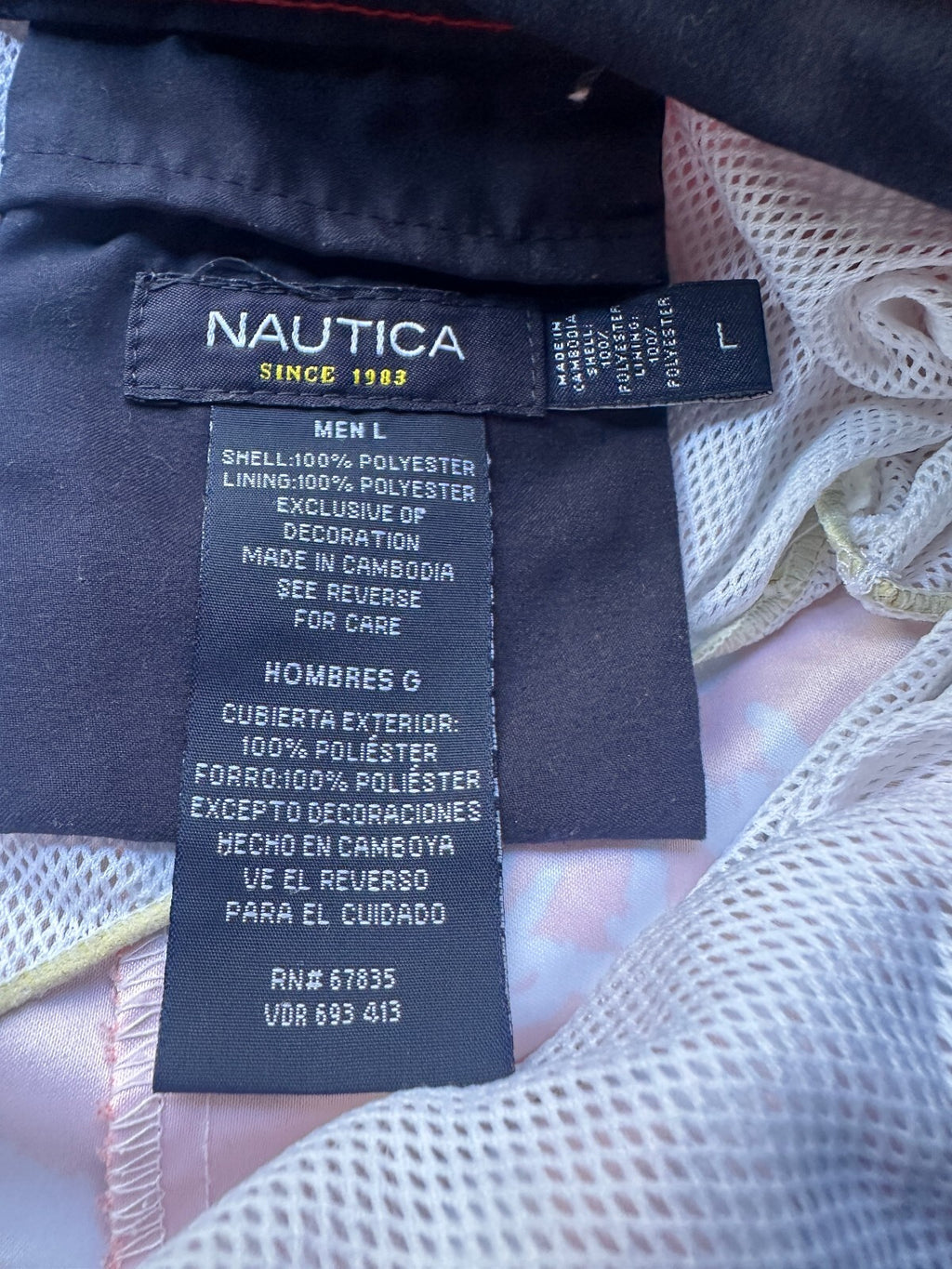 Nautica Coral Reef Print Swim Trunks Men's L