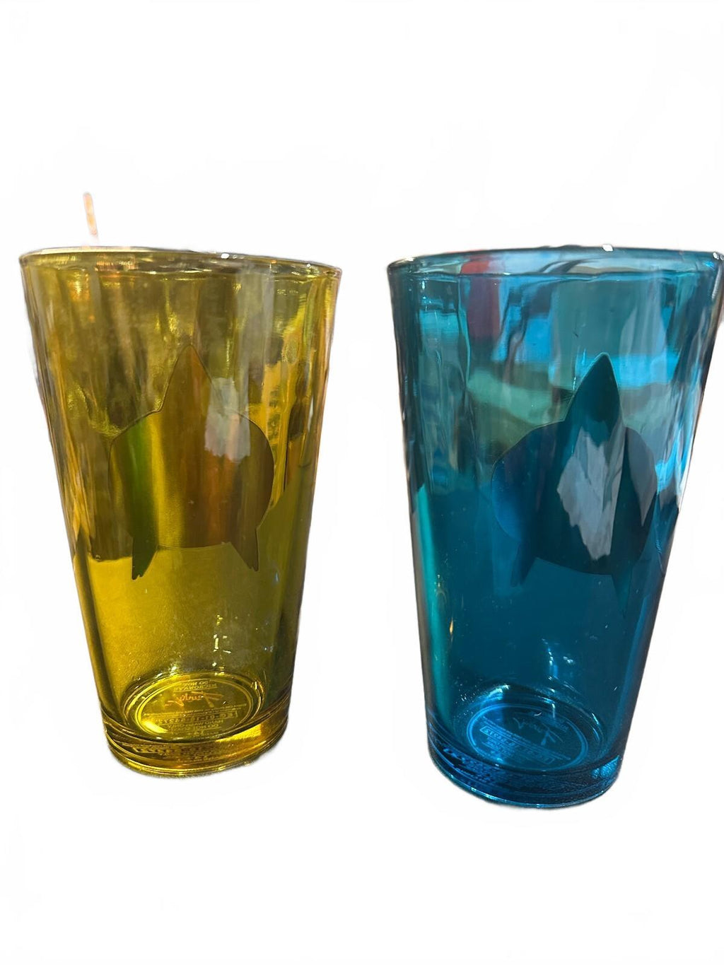 Star Trek Starfleet Pint Glasses Blue Gold Set of 2