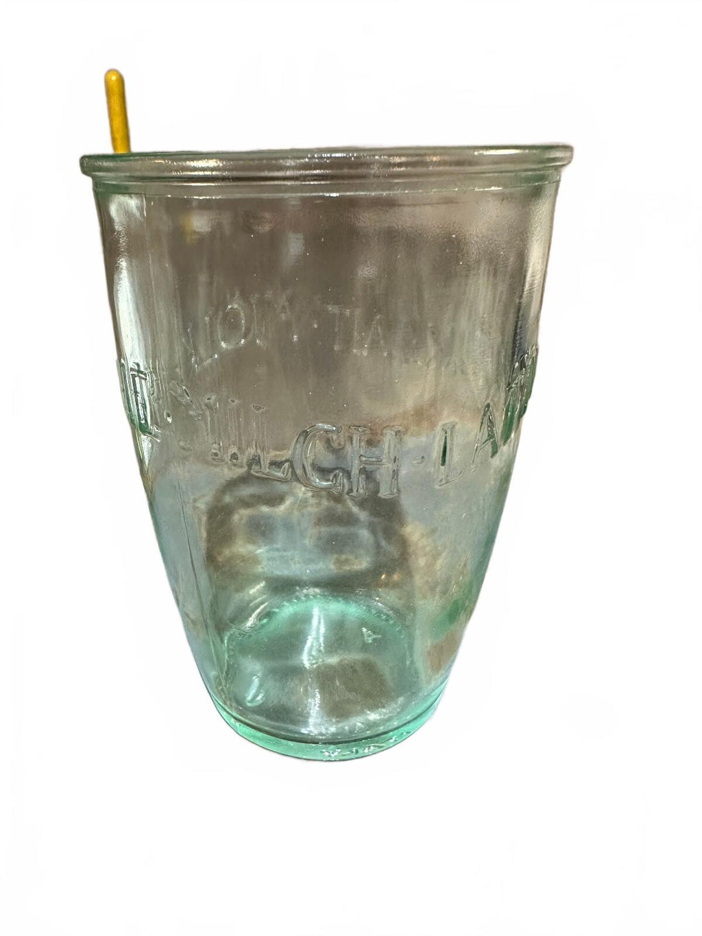 Vintage Italian Green Glass BECH-MILK Tumbler Italy