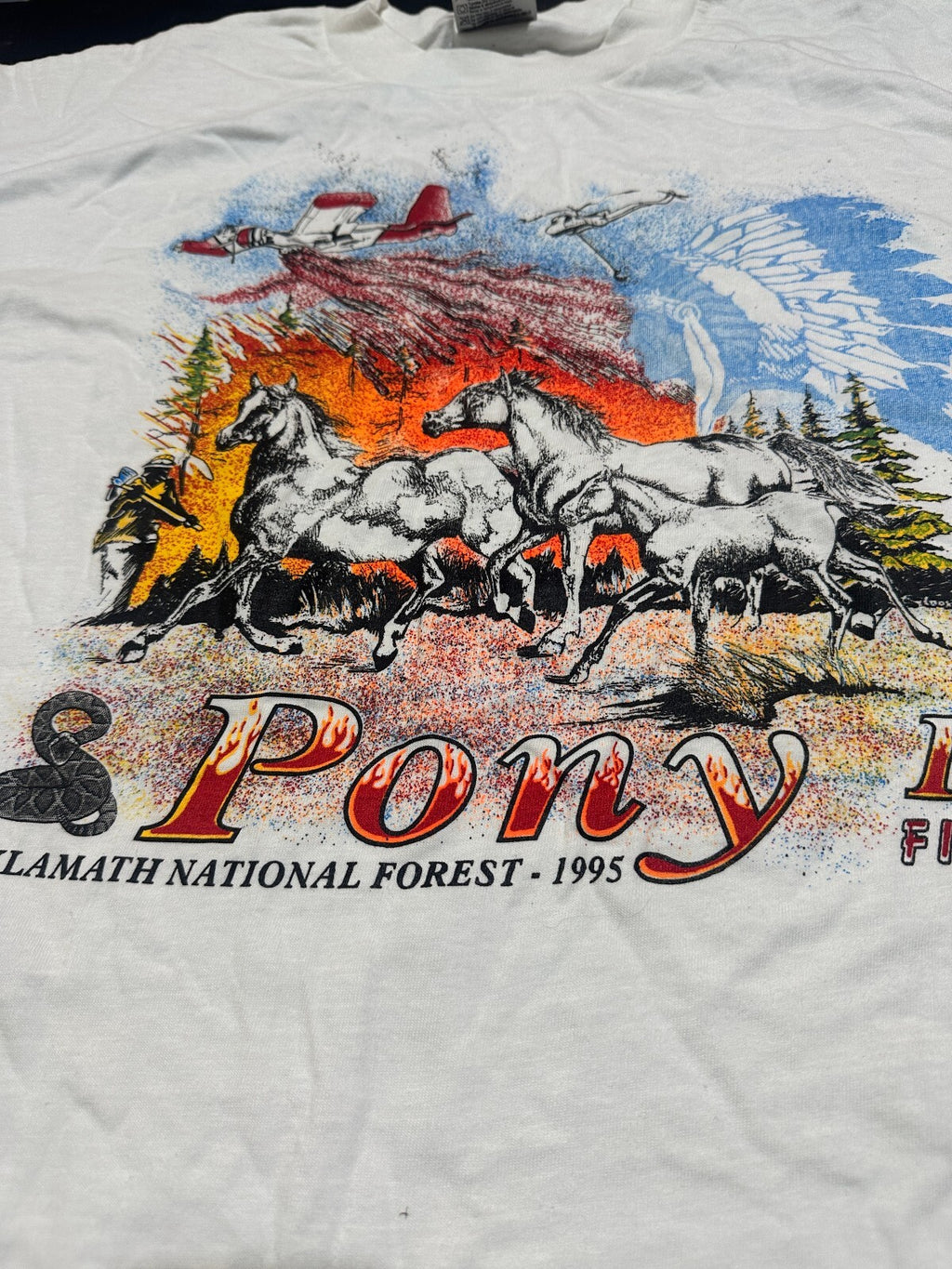 Vintage 1995 Pony II Fire Klamath Forest Oneita XL Tee