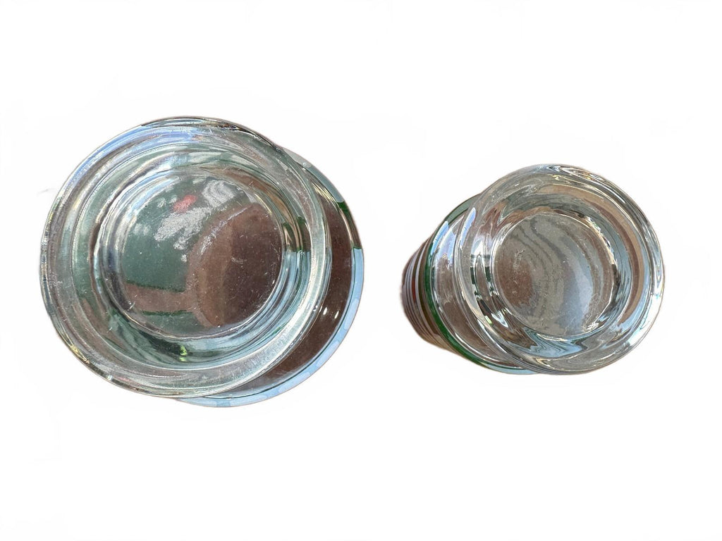7UP Up & Up Green Soda Glasses Set of 2 Footed