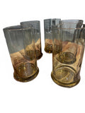 5 Vintage Smoke Brown Tall Drinking Glasses