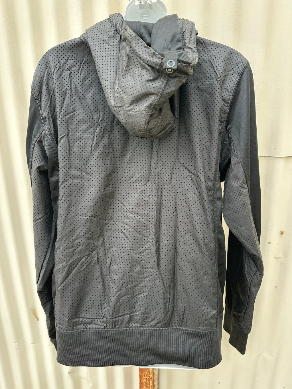 7 Diamonds Black Hooded Zip Jacket Mixed Media