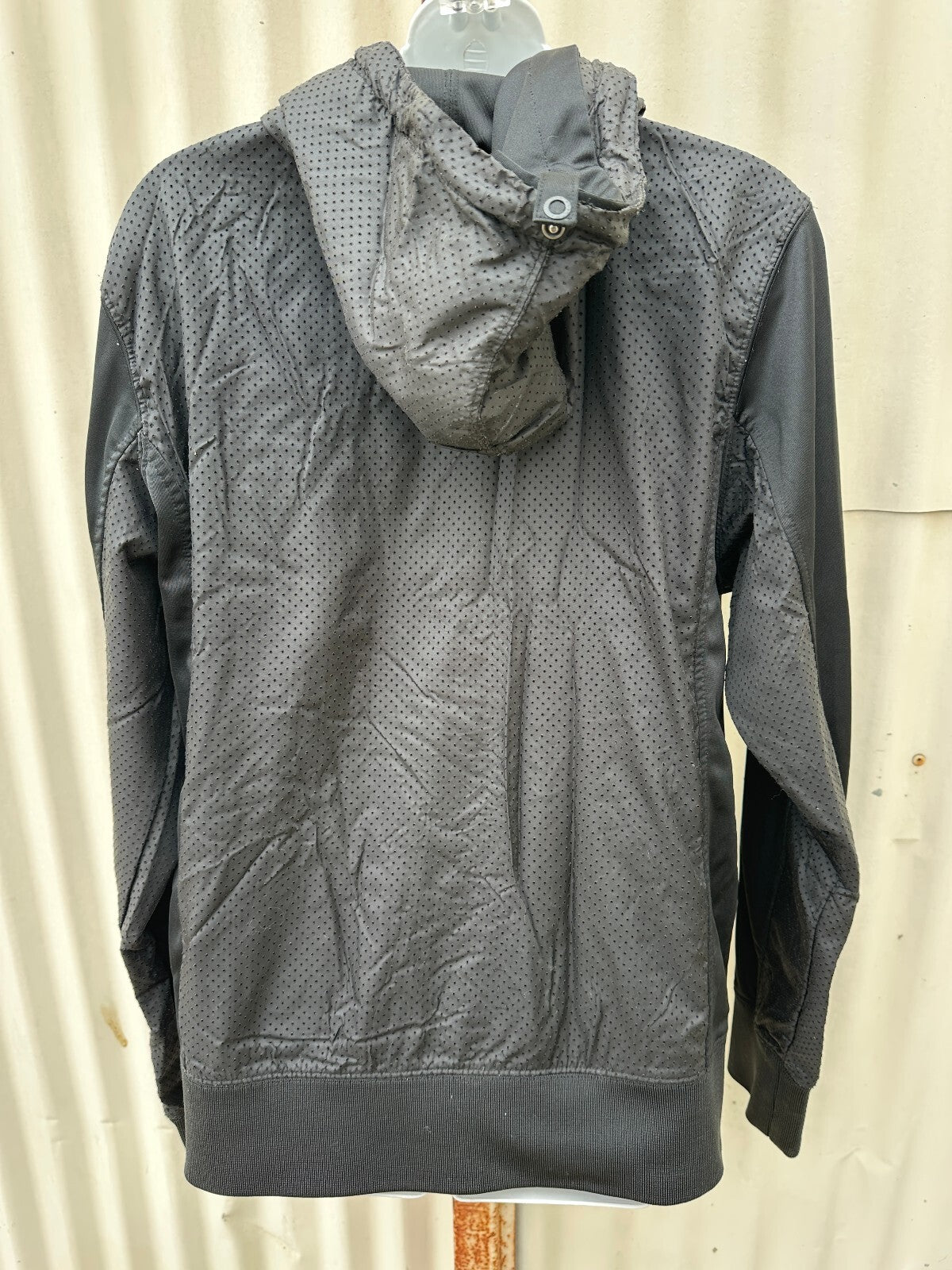 7 Diamonds Black Hooded Zip Jacket Mixed Media