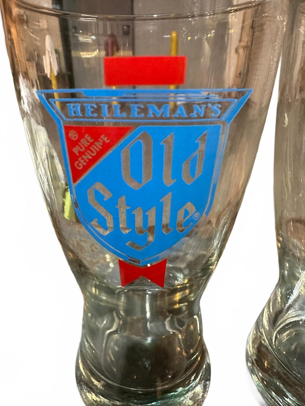 Vintage Heileman's Old Style Beer Glasses Set of 2